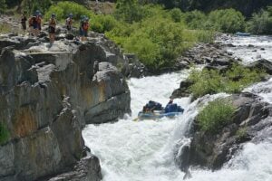 Overlooking Johny running the gear through the Tunnel Chute on the Middle Fork of the American River