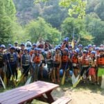 Excited group ready to put-in at the Chili Bar on the South Fork of the American River